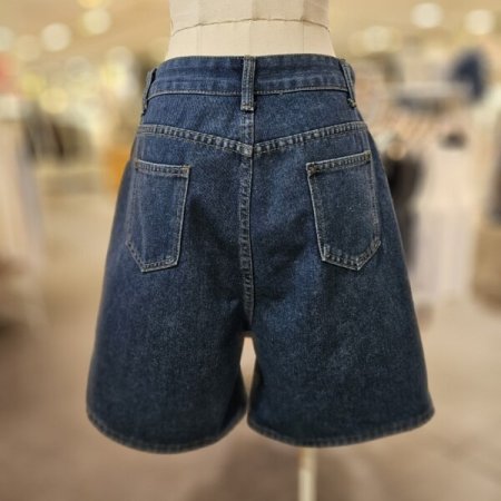 베이직 5부 데님 팬츠