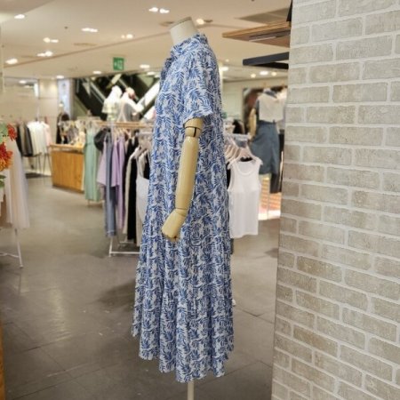 프린트 반넥 원피스