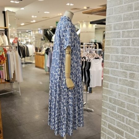 프린트 반넥 원피스