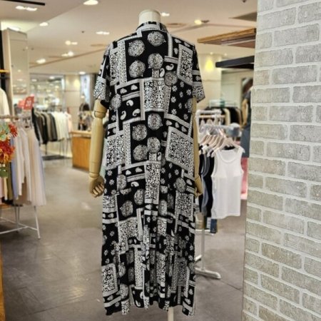 프린트 반넥 원피스