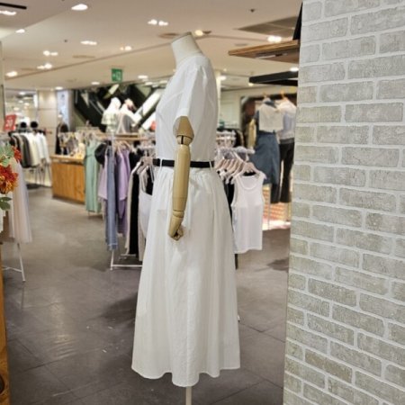 벨티드 오픈 롱 원피스