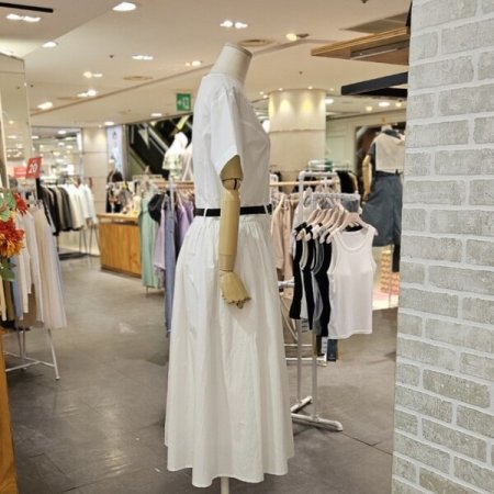 벨티드 오픈 롱 원피스