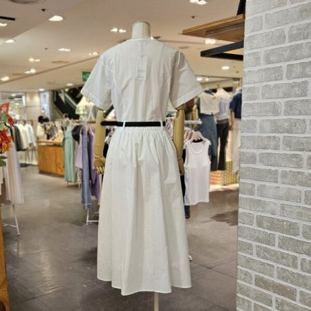 벨티드 오픈 롱 원피스