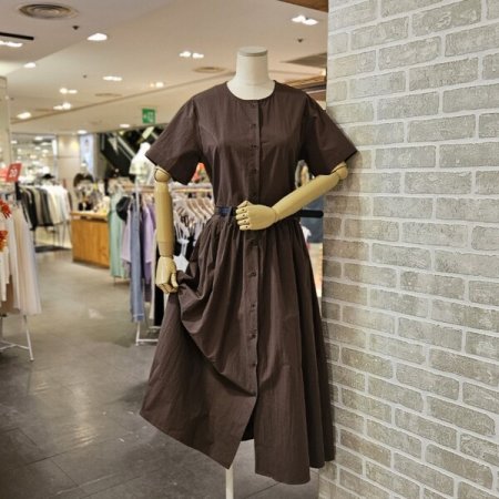 벨티드 오픈 롱 원피스