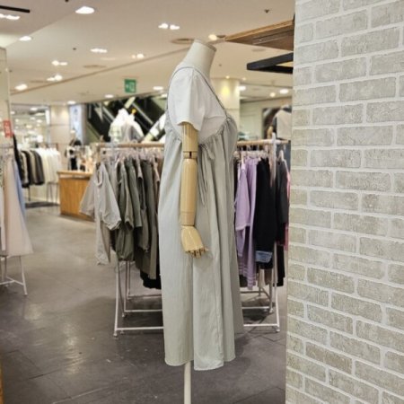 레이어드 끈 티셔츠 세트 원피스