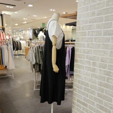 레이어드 끈 티셔츠 세트 원피스