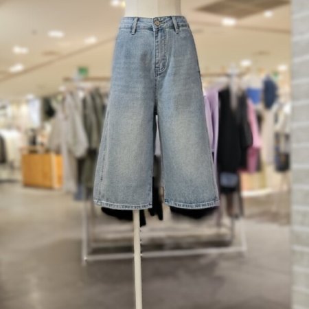 절개 데님 바이커 팬츠