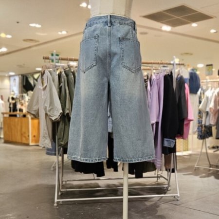 절개 데님 바이커 팬츠