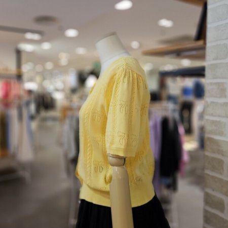 리본 패턴 니트 가디건