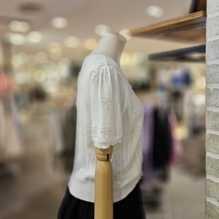 리본 패턴 니트 가디건