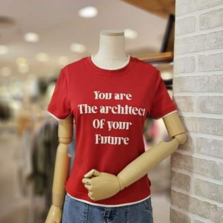 레터링 배색 티셔츠