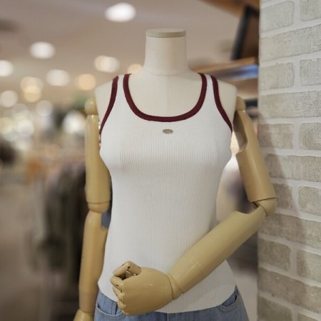 그로브 장식 니트 탑