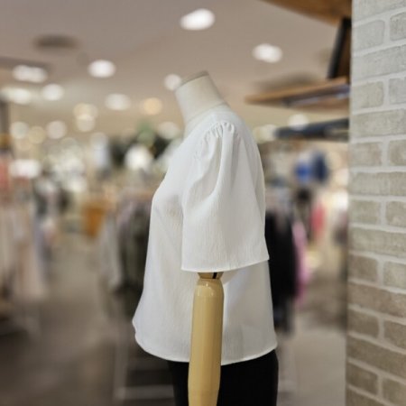 소매 셔링 반팔 블라우스