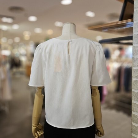 소매 셔링 반팔 블라우스