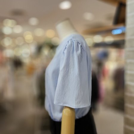 소매 셔링 반팔 블라우스