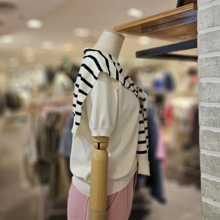 숄 셋업 반팔 니트
