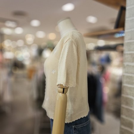 리본 자수 가디건