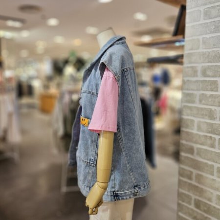 오버핏 데님 베스트