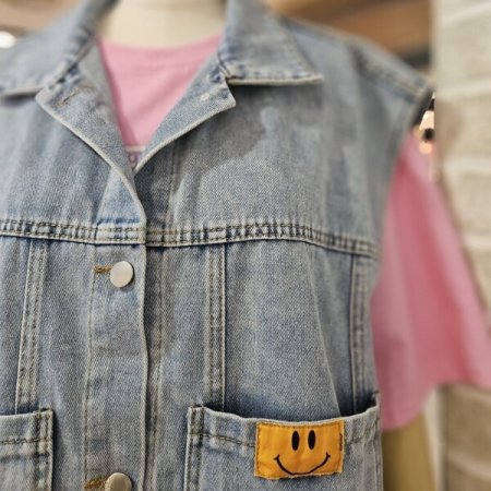 오버핏 데님 베스트