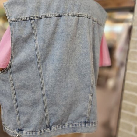 오버핏 데님 베스트