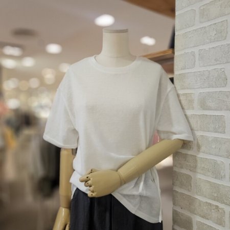 슬라브 끈 장식 티셔츠