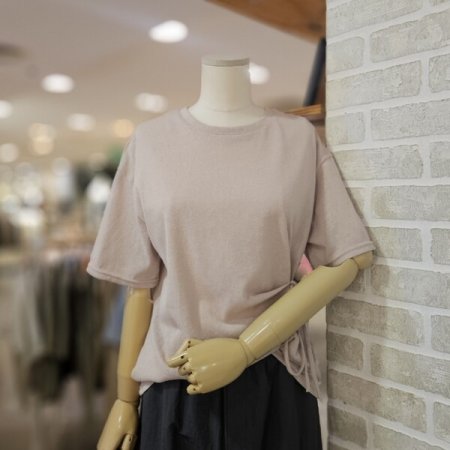 슬라브 끈 장식 티셔츠