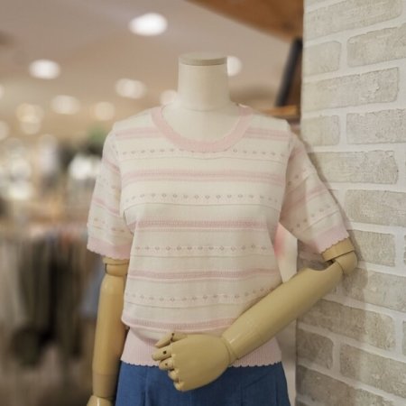 플라워 자카드 니트