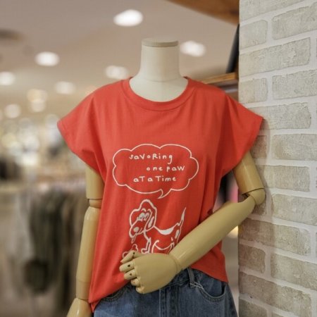 도그 프린트 숏 슬리브 티셔츠