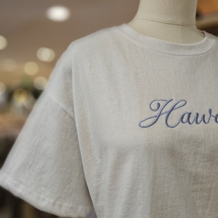하와이 자수 반팔 티셔츠