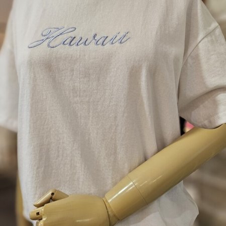 하와이 자수 반팔 티셔츠