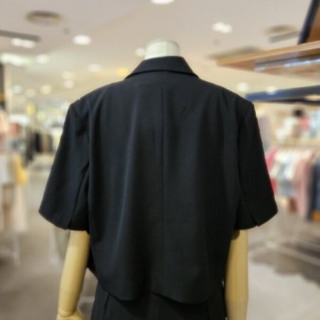 포켓 자수 크롭 자켓