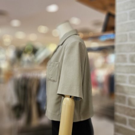 포켓 자수 크롭 자켓