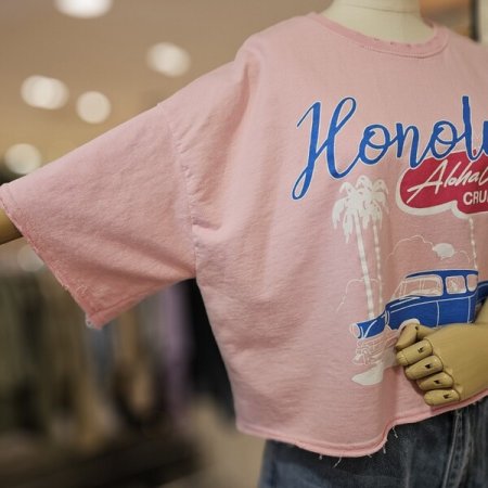 프린팅 크롭 티셔츠