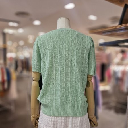 메탈 믹스 볼륨 소매 가디건