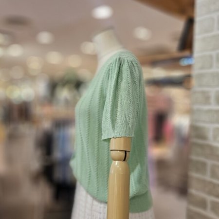 메탈 믹스 볼륨 소매 가디건