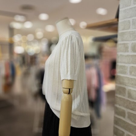 메탈 믹스 볼륨 소매 가디건