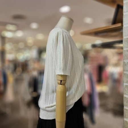 메탈 믹스 볼륨 소매 가디건