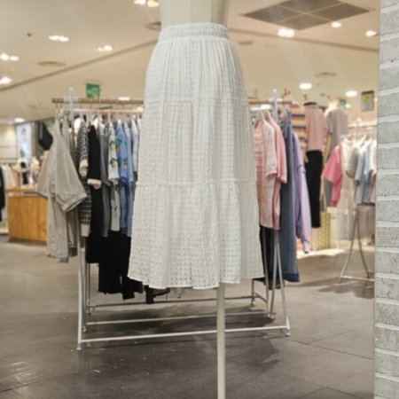 시스루 러플 스커트