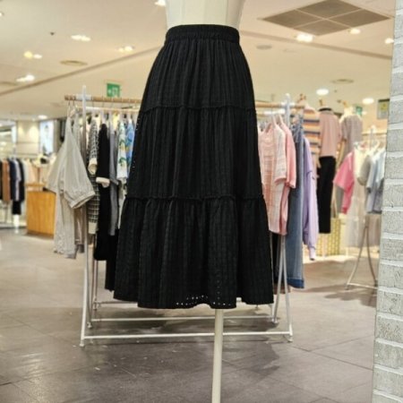 시스루 러플 스커트