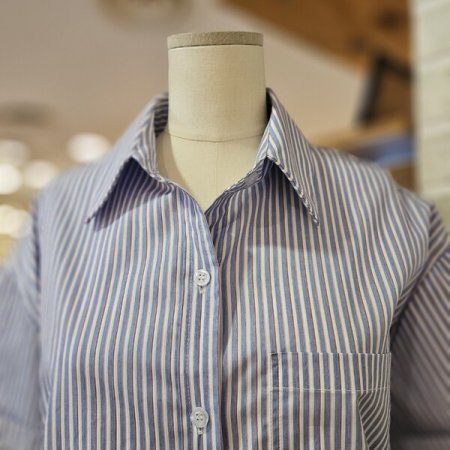 스트라이프 셔츠형 원피스