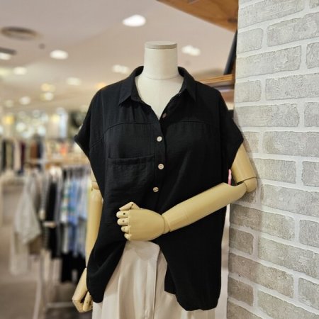 루즈핏 슬리브리스 남방