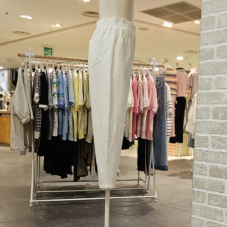 사이즈 핀턱 배기 팬츠