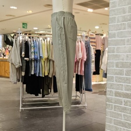 사이즈 핀턱 배기 팬츠