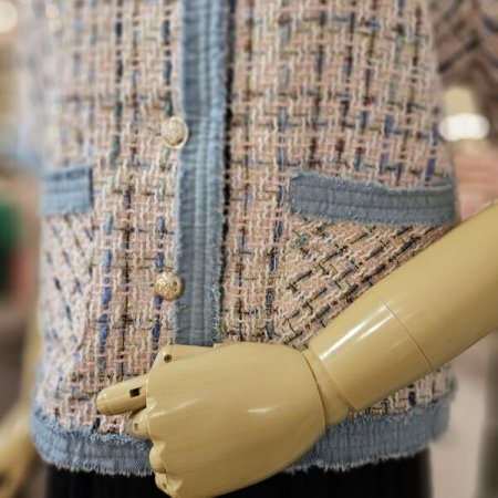 데님 트리밍 트위드 자켓