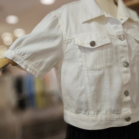 데미지 숏 데님 자켓