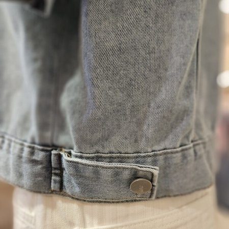 카라 반팔 데님 자켓