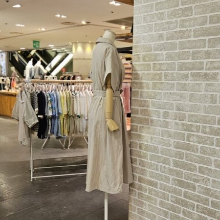 카라 벨트 장식 원피스