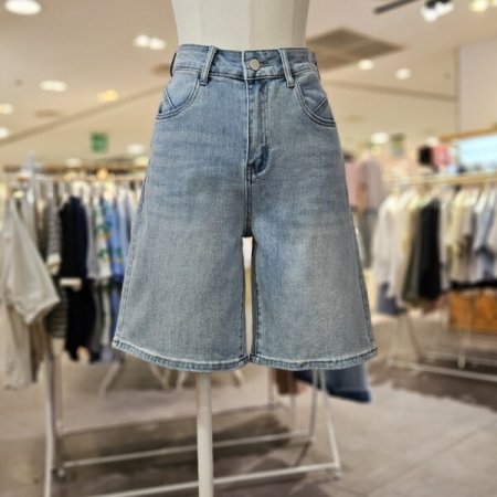 스판 5부 데님 팬츠