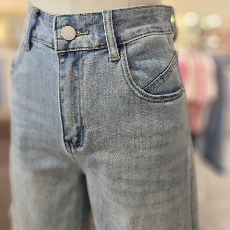 스판 5부 데님 팬츠