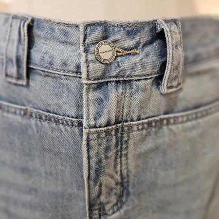 절개 미디 데님 스커트